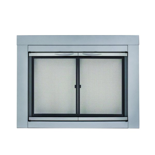 Fireplace Glass Doors Alpine Large Skyline Nickel AN-1012SN